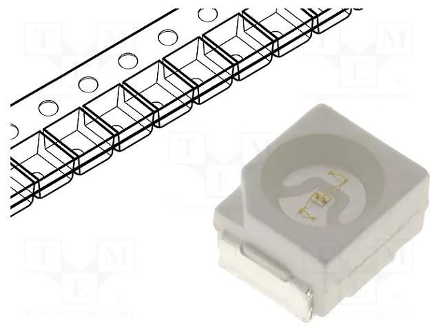 LED; green; SMD; 3528,PLCC2; 330mcd; 2.8÷4VDC; 3.5x2.8x1.9mm; 120° OPTOSUPPLY OSPG51B1S