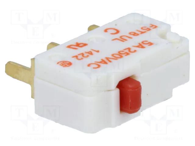 Microswitch SNAP ACTION; 5A/250VAC; without lever; SPDT; ON-(ON) SAIA-BURGESS F5T8UL