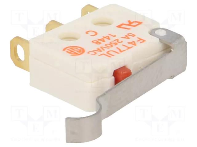 Microswitch SNAP ACTION; 5A/250VAC; SPDT; ON-(ON); Pos: 2; F4; IP40 SAIA-BURGESS F4T7YCUL