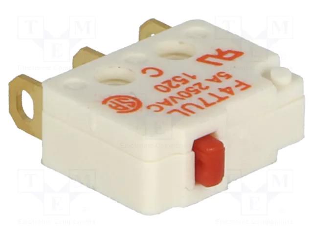 Microswitch SNAP ACTION; 5A/250VAC; without lever; SPDT; ON-(ON) SAIA-BURGESS F4T7UL