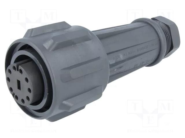 Connector: circular; plug; female; PIN: 10; 10A; 250V; EXPlora; IP68 BULGIN EXP-0911/10/S