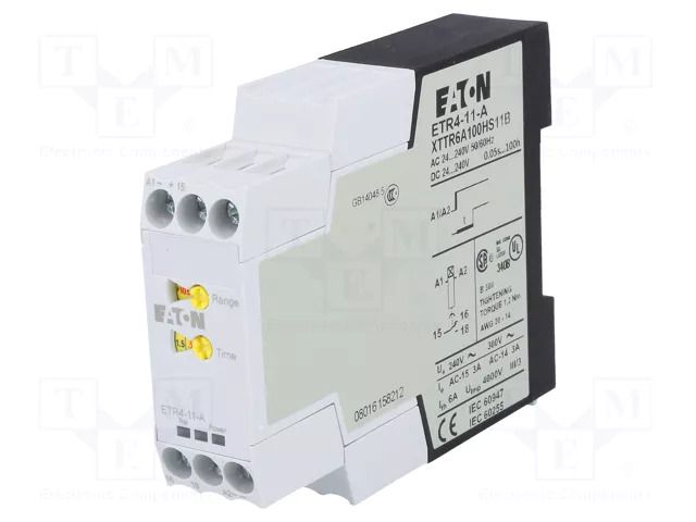 Timer; 0,05s÷100h; SPDT; 250VAC/3A; Usup: 24÷240VAC; 24÷240VDC EATON ELECTRIC ETR4-11-A