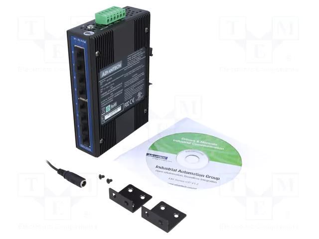 Switch Ethernet; unmanaged; Number of ports: 8; 12÷48VDC; RJ45 ADVANTECH EKI-2528-AE