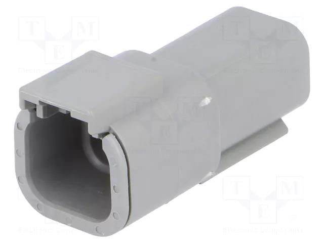 Connector: wire-wire; plug; male; DTM; for cable; PIN: 4; grey; IP68 DEUTSCH DTM04-4P