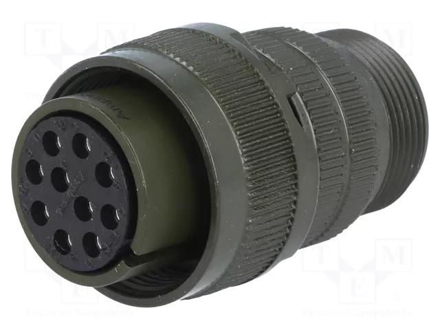 Connector: circular; plug; for cable; PIN: 10; female; soldering AMPHENOL DS3106A18-1S