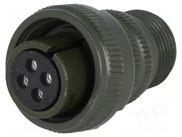Connector: circular; plug; for cable; PIN: 4; female; soldering AMPHENOL DS3106A14S-2S
