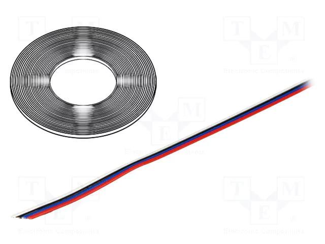 Wire: ribbon; TLWY; 4x0.22mm2; stranded; Cu; unshielded; PVC; 150V TECHNOKABEL 5.2.128