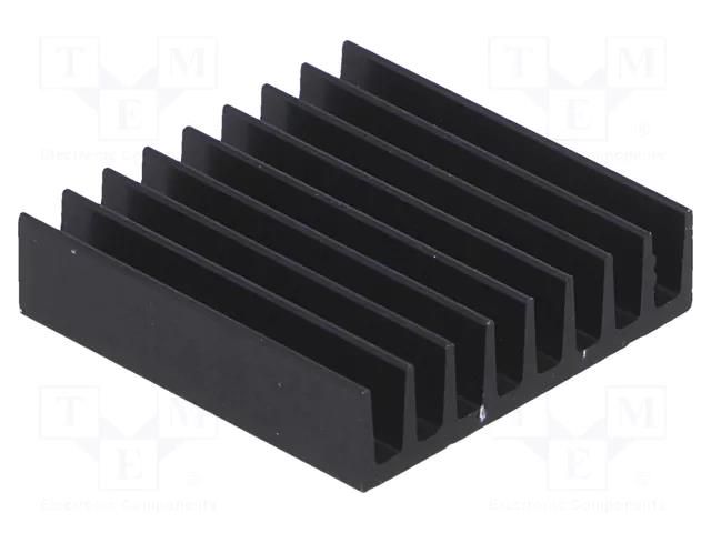 Heatsink: extruded; black; L: 19mm; W: 19mm; H: 4.8mm; 22K/W; anodized FISCHER ELEKTRONIK ICKSMDB19SA