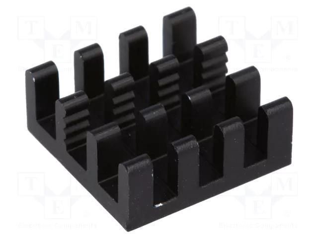 Heatsink: extruded; black; L: 14mm; W: 14mm; H: 6mm; aluminium FISCHER ELEKTRONIK ICKBGA14X14