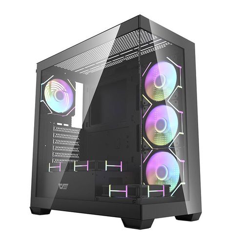 Darkflash DS900 computer case (black) + 7 ARGB fans, Darkflash DS900 Black + fans