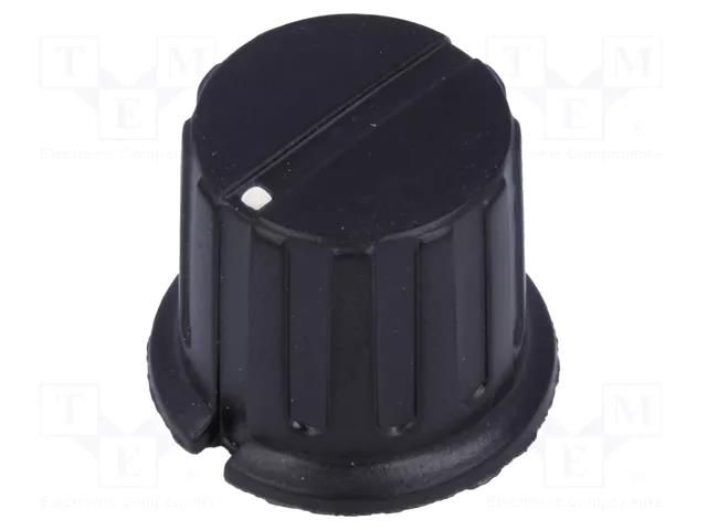 Knob; with flange; bakelite; Øshaft: 6.35mm; Ø19.5x20mm; black SR PASSIVES GWB19BK