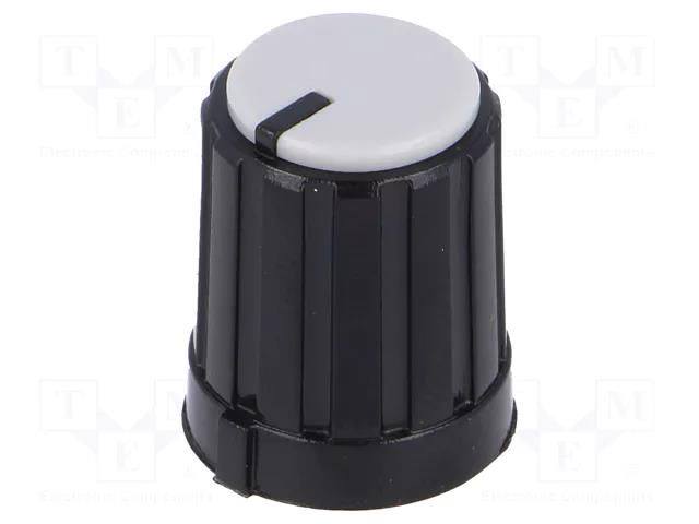 Knob; miniature,with pointer; plastic; Øshaft: 6mm; Ø13.3x16.5mm SR PASSIVES GTC6M-13X16-S