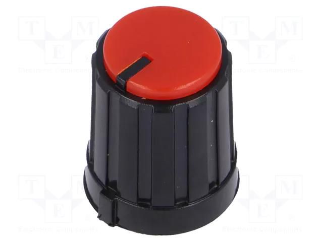 Knob; miniature,with pointer; plastic; Øshaft: 6mm; Ø13.3x16.5mm SR PASSIVES GTC6M-13X16-C