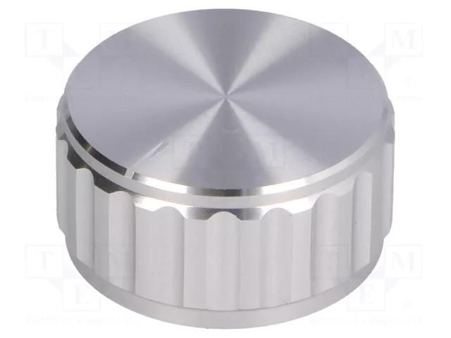 Knob; with pointer; aluminium; Øshaft: 6.35mm; Ø30x15mm; silver SR PASSIVES GS6.4-30X15