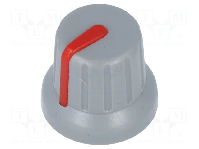 Knob; miniature,with pointer; ABS; Øshaft: 6mm; Ø16x14mm; grey SR PASSIVES GMN-4SRD