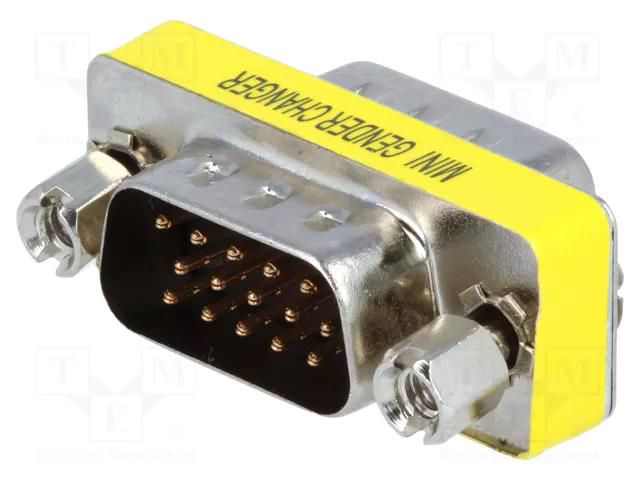 Adapter; D-Sub 15pin HD plug,both sides VCOM GCM-15M15MHD