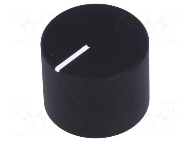 Knob; with pointer; aluminium; Øshaft: 6mm; Ø20x16mm; black SR PASSIVES GC6M-20X16