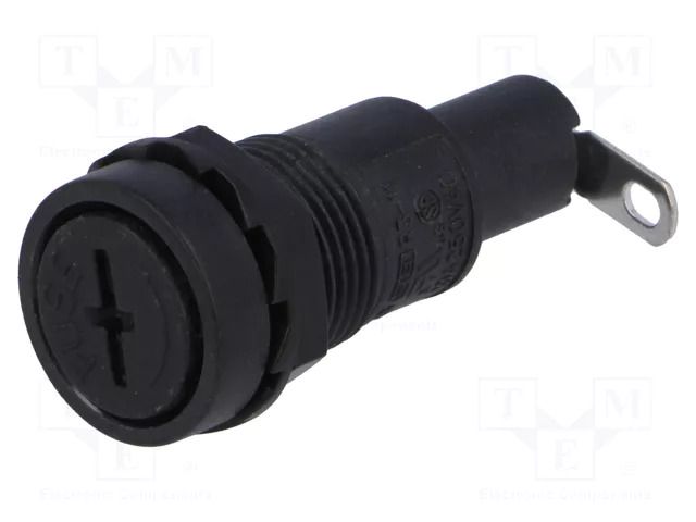 Fuse holder; 5x20mm; 10A; on panel; 250VAC; Cutout: Ø12.5mm SCI GBA-ZB11