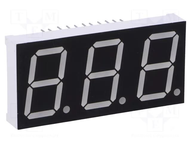 Display: LED; 7-segment; 20.32mm; 0.8"; No.char: 3; red; 11mcd WENRUN LTD080AUE-103A