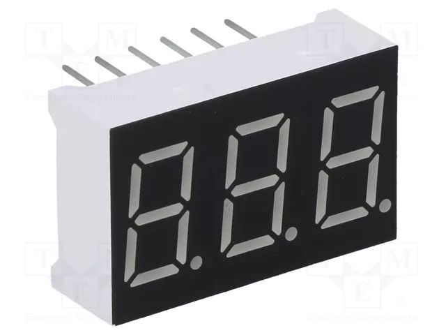 Display: LED; 7-segment; 9.14mm; 0.36"; No.char: 3; green; 4.8mcd WENRUN LTD036BAG-101A