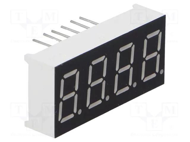 Display: LED; 7-segment; 9.14mm; 0.36"; No.char: 4; red; 6.8mcd WENRUN LFD036BUE-101B