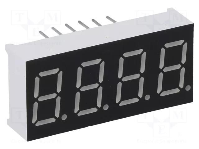 Display: LED; 7-segment; 9.14mm; 0.36"; No.char: 4; red; 6.8mcd WENRUN LFD036AUE-101C
