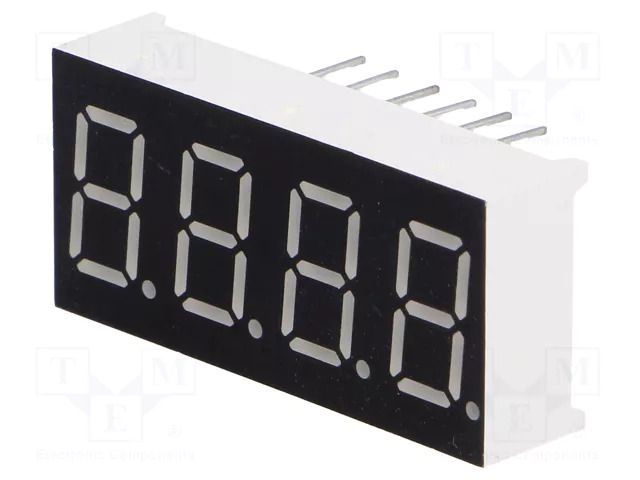 Display: LED; 7-segment; 9.14mm; 0.36"; No.char: 4; green; 4.6mcd WENRUN LFD036AAG-101