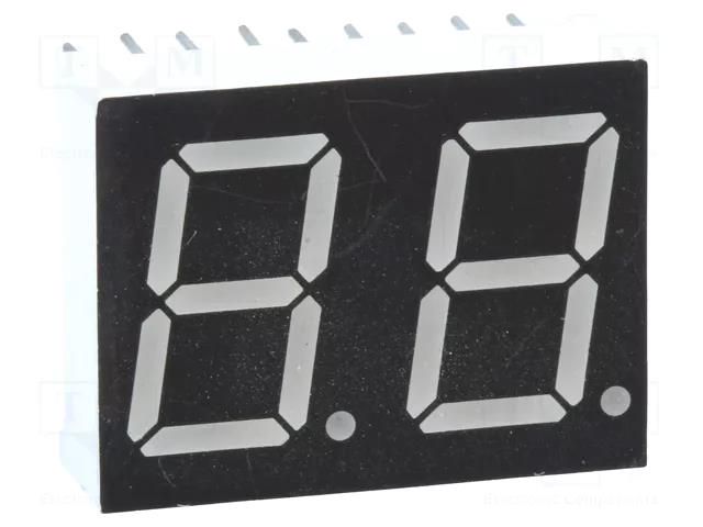 Display: LED; 7-segment; 14.22mm; 0.56"; No.char: 2; green; 6mcd WENRUN LDD056AAG-101