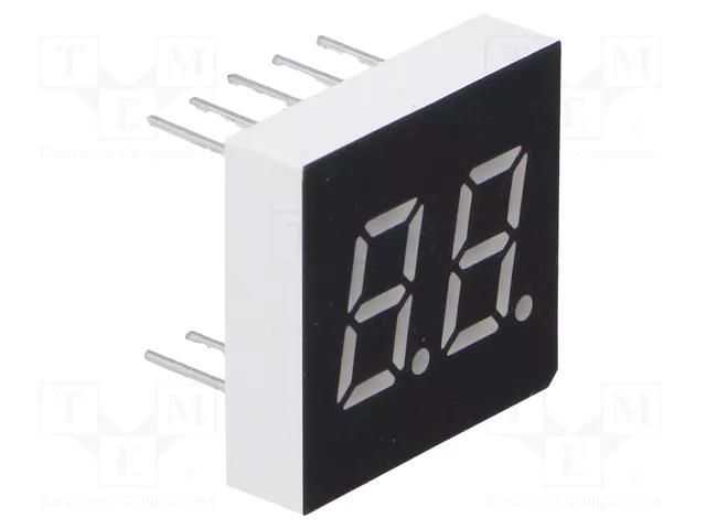 Display: LED; 7-segment; 7.62mm; 0.3"; No.char: 2; red; 4mcd; anode WENRUN LDD030BUE-103A