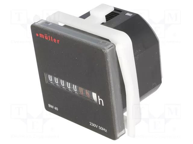 Counter: electromechanical; working time; mechanical indicator MÜLLER LCP-BW230VAC
