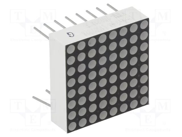 Display: LED; matrix; 8x8; red; 3÷4.5mcd; anode; 20x20mm; 1.8÷2.4V LUCKYLIGHT KWM-20881ASB