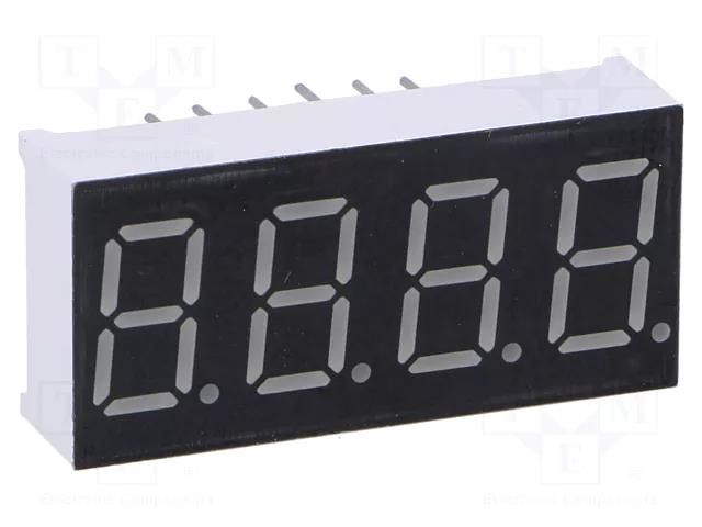 Display: LED; 7-segment; 9.2mm; 0.36"; No.char: 4; red; 2÷4mcd; anode LUCKYLIGHT KW4-361ASB