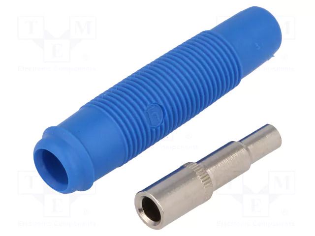 Connector: 4mm banana; socket; 16A; 60VDC; blue; nickel plated HIRSCHMANN T&M KUN30BL