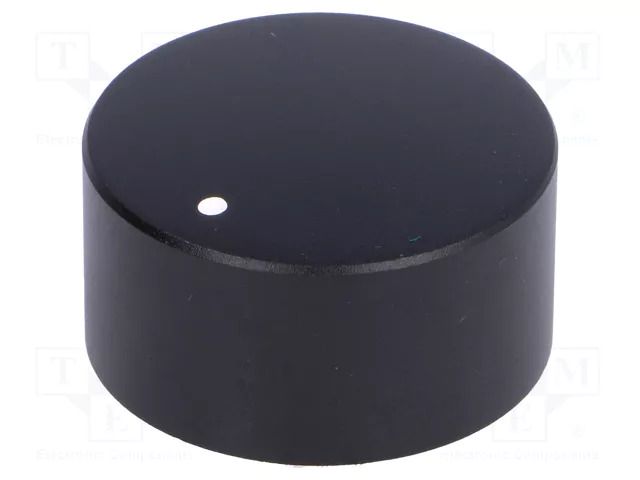 Knob; with pointer; aluminium,thermoplastic; Øshaft: 6mm; black CLIFF KMR30