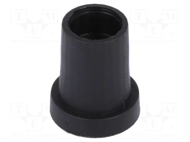 Knob; conical; thermoplastic; Øshaft: 6mm; Ø14x18mm; black; push-in CLIFF K85-14X18-BLK