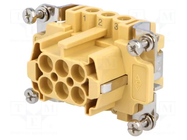 Connector: HDC; female; JEI; PIN: 6; 16A; 500V; 6+PE; size 44.27 ILME JCNEF06