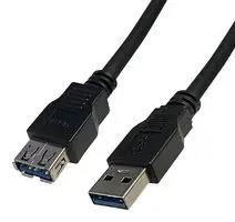 USB CABLE, 3.0 TYPE A PLUG-RCPT, 3M 2490A-3