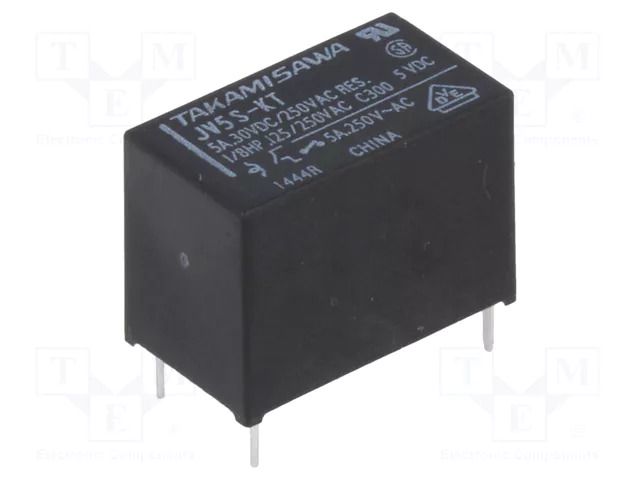 Relay: electromagnetic; SPST-NO; Ucoil: 5VDC; 5A; 5A/250VAC; JV FCL Components JV-5S-KT