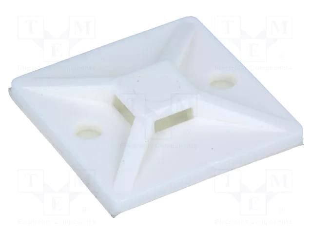 Holder; self-adhesive; polyamide; UL94V-2; natural; FH: 4mm; L: 28mm HELLERMANNTYTON MB4A-NA