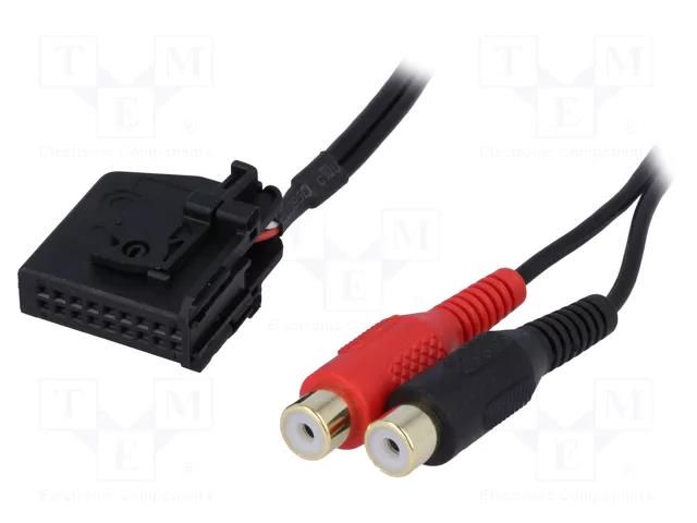 Aux adapter; RCA; Seat,VW,Škoda; Navigation: MFD2,RNS,RNS2; 0.8m 4CARMEDIA MFD2-2XRCA/GN