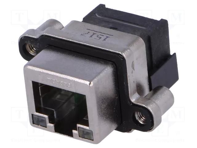 Connector: RJ45; socket; with LED; UL94V-0; IP67; THT; angled 90° AMPHENOL COMMUNICATIONS SOLUTIONS MRJ-5381-M1