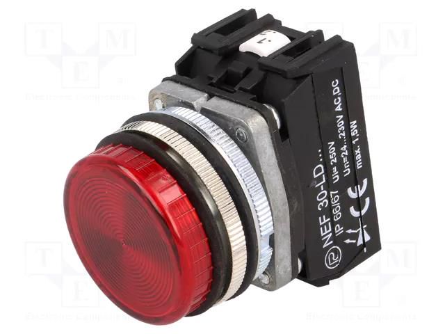 Control lamp; 30mm; NEF30; -15÷30°C; Illumin: LED; Ø30.5mm; IP20 PROMET NEF30-LDC24-230
