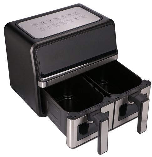 Extralink Home Air Fryer 9L Black | Air Fryer | Dual-basket, 2200W, EXTRALINK EX.29812 5907207229812
