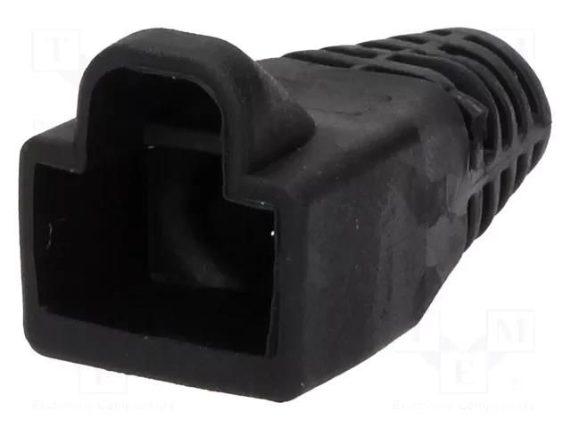 RJ45 plug boot; 6mm; black ENCITECH RJ45SRB-BK