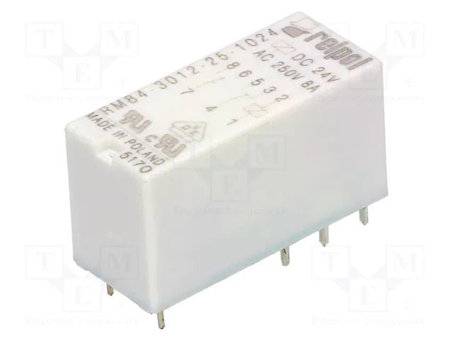 Relay: electromagnetic; DPDT; Ucoil: 24VDC; 8A; 8A/250VAC; 8A/24VDC RELPOL RM84-3012-25-1024