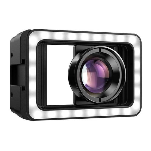 Mobile lens APEXEL APL-HB100FL23 100mm macro with LED (black), APEXEL APL-HB100FL23
