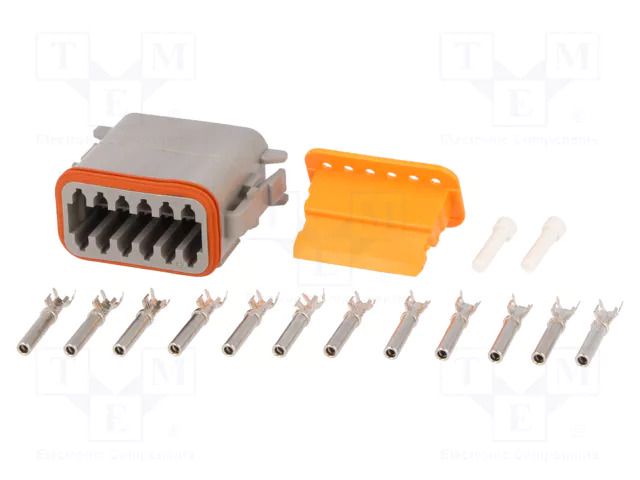 Connector: wire-wire; plug; female; DT; PIN: 12; IP68; for cable DEUTSCH S-DT06-12SA