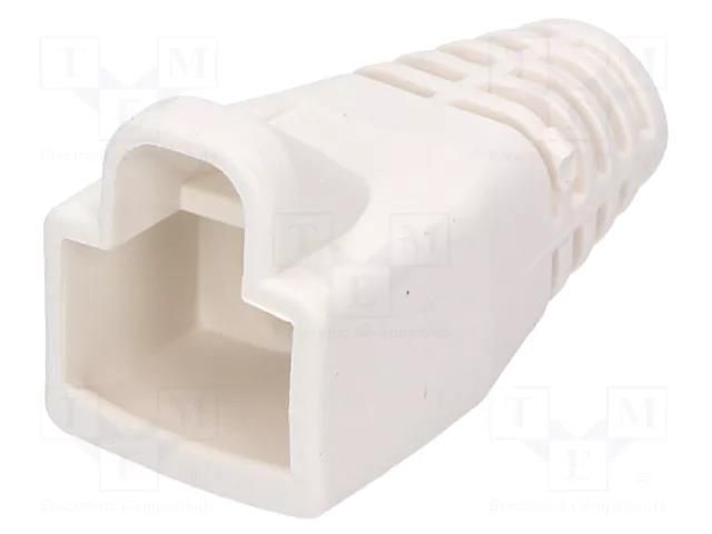 RJ45 plug boot; 6mm; white ENCITECH RJ45SRB-W