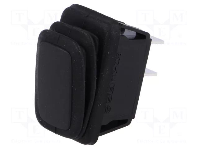 ROCKER; SPST; Pos: 2; ON-OFF; 16A/250VAC; black; IP65; none; 50mΩ SCI R13238A801