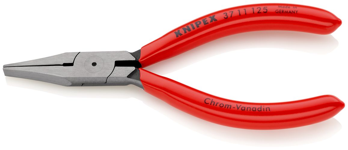 KNIPEX 37 11 125 Flat Nose Pliers for precision mechanics with plastic coating black atramentized 125 mm 37 11 125 4003773014287